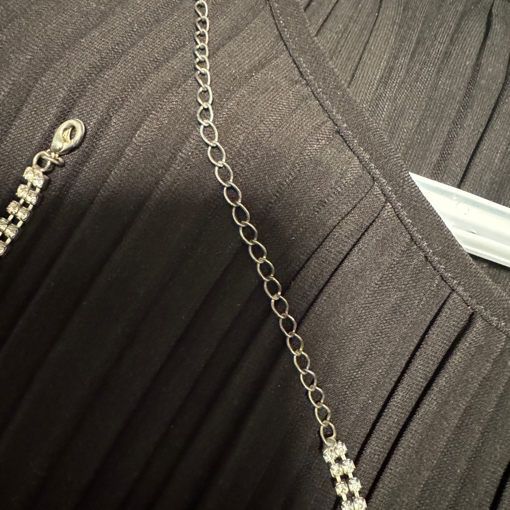 Multi Strand Rhinestone Choker Necklace - Picture 7 of 7